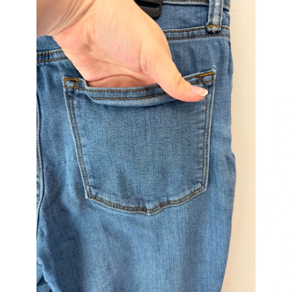 J.Crew 8 Inch Mid-Rise Skinny Jeans Medium Wash Blue Denim Size 27